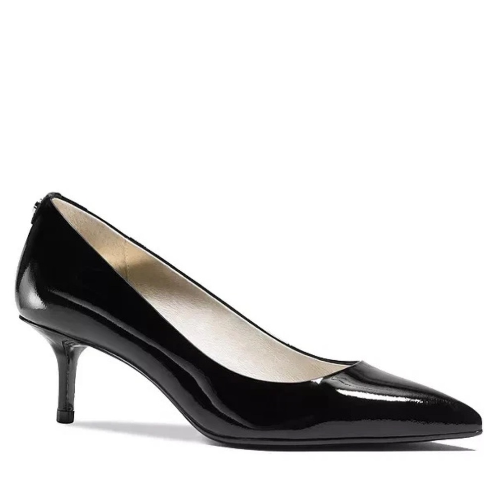 Michael Kors Black Patent Leather Pointed Low Kitten Heels - Picture 3 of 11